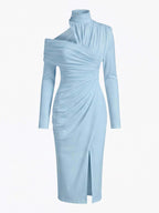Women’s Asymmetric Off-Shoulder Draped Midi Dress