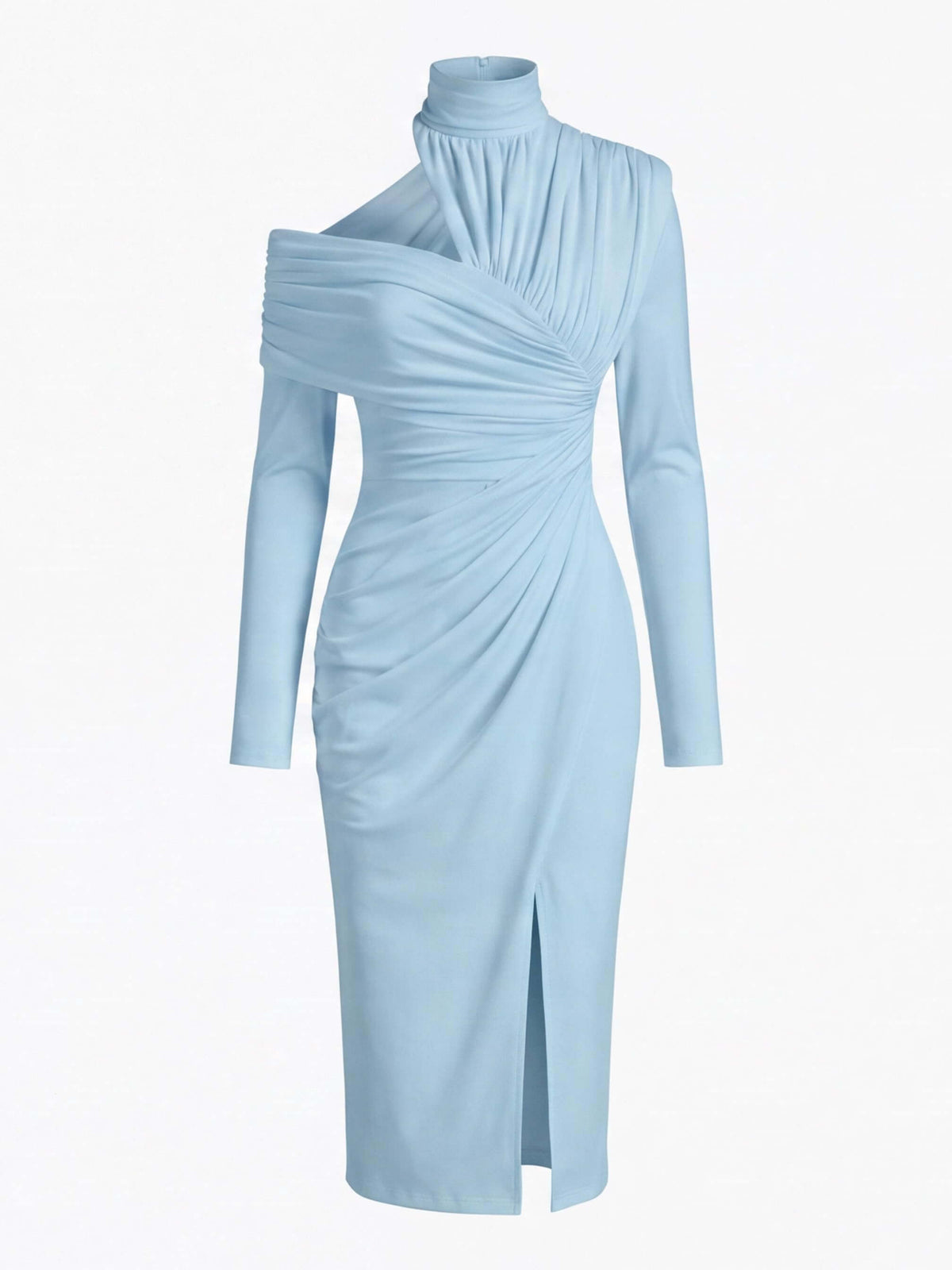 Women’s Asymmetric Off-Shoulder Draped Midi Dress