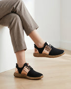 Women’s Slip-On Fashion Sneakers- Elastic Lace