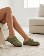Women’s Flat Mules Loafer-Style with Buckle-Strap