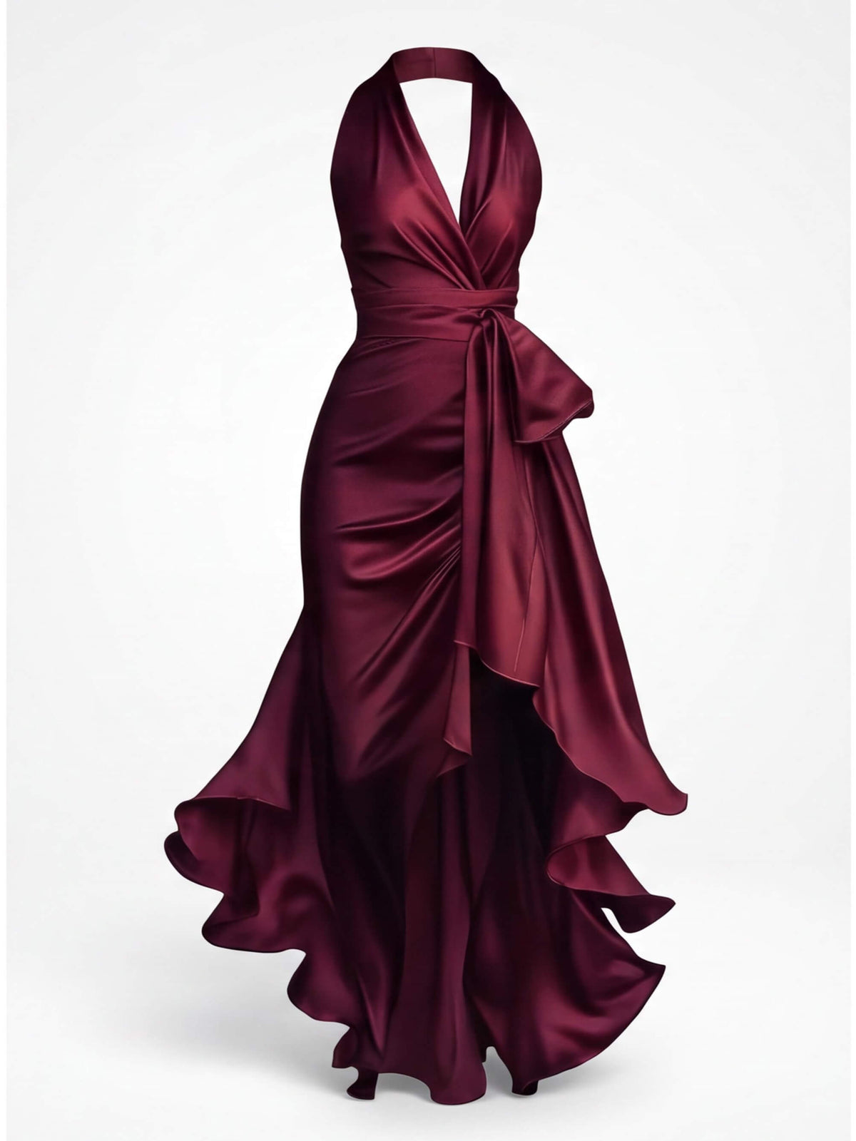 Women’s Halter Wrap Maxi Evening Dress