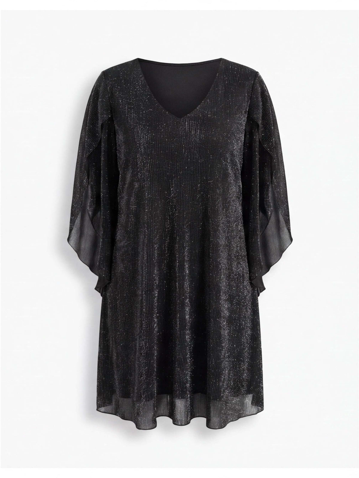 Women’s Glitter V-Neck Cape Sleeve Party Dress