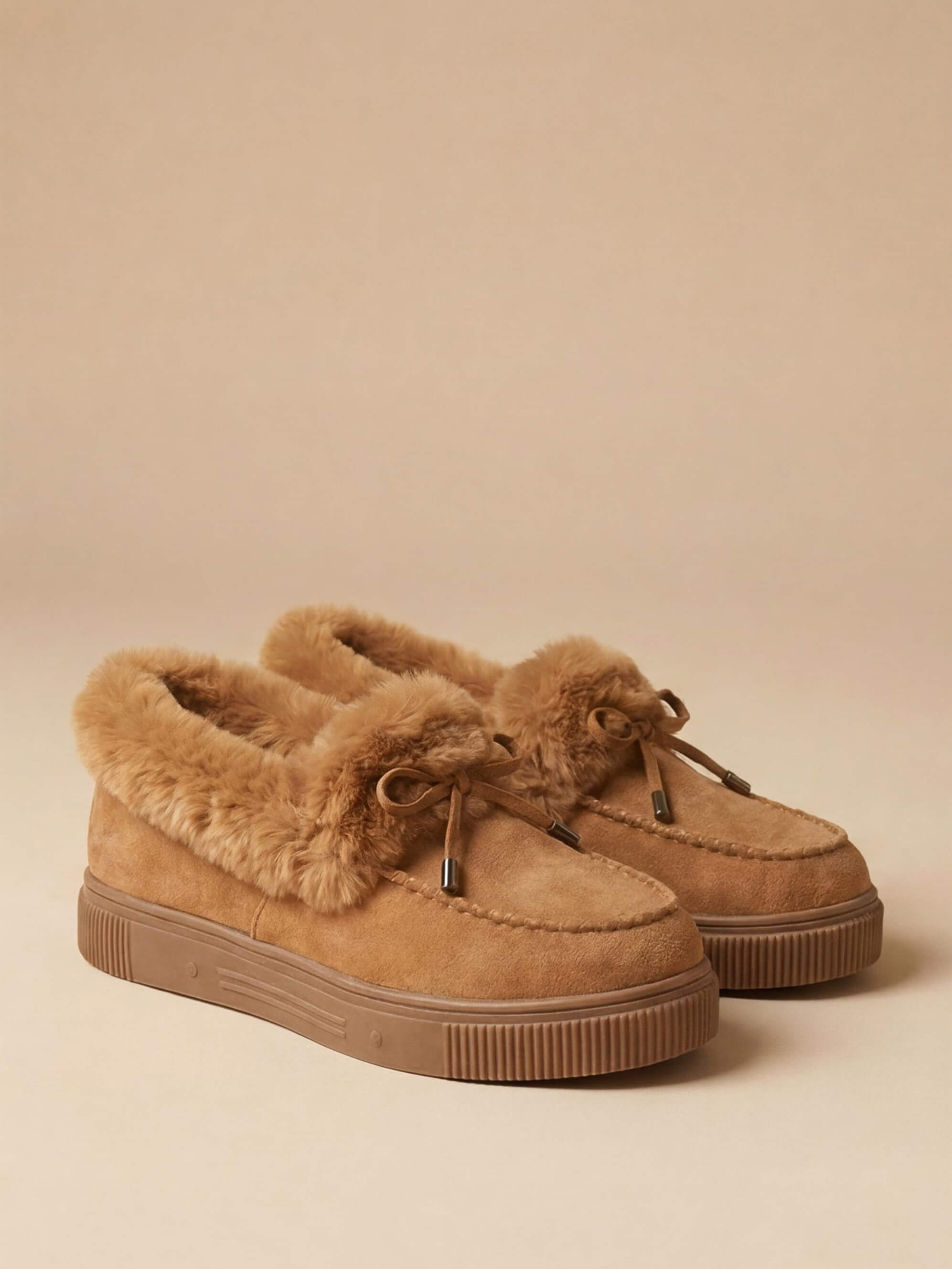 Women’s Wide-Fit Winter Slip-On Shoes – Faux-Fur Trim