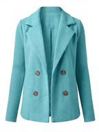 Women’s Double-Breasted Knit Sleeve Blazer