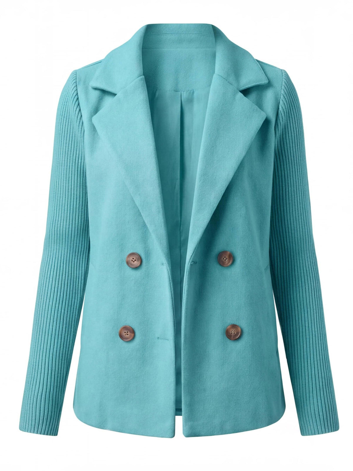 Women’s Double-Breasted Knit Sleeve Blazer