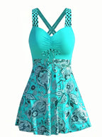 Women’s Paisley Skirted One-Piece Swimsuit