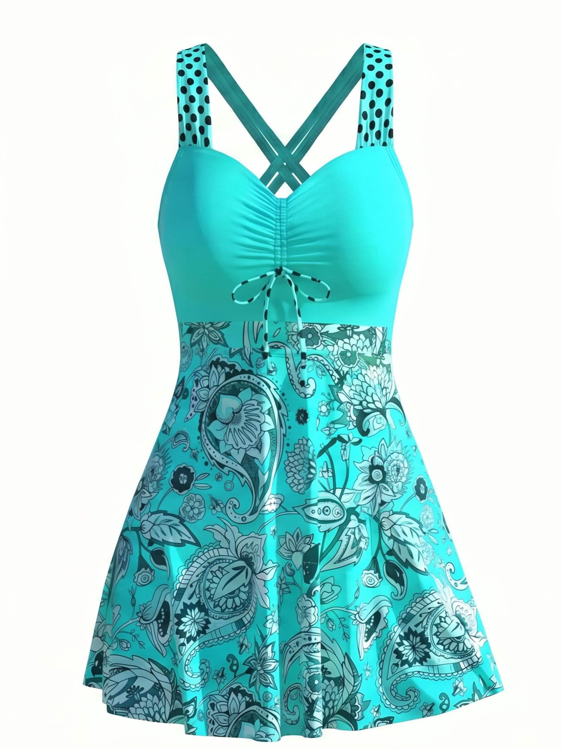 Women’s Paisley Skirted One-Piece Swimsuit