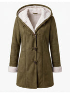 Women’s Hooded Toggle-Front Faux Shearling Coat