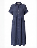 Women’s Comfortable Pleated Midi Dress – Relaxed Elegant Fit