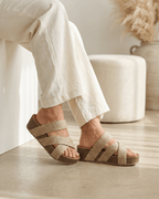 Women’s Platform Slide Sandals- Braided Strap