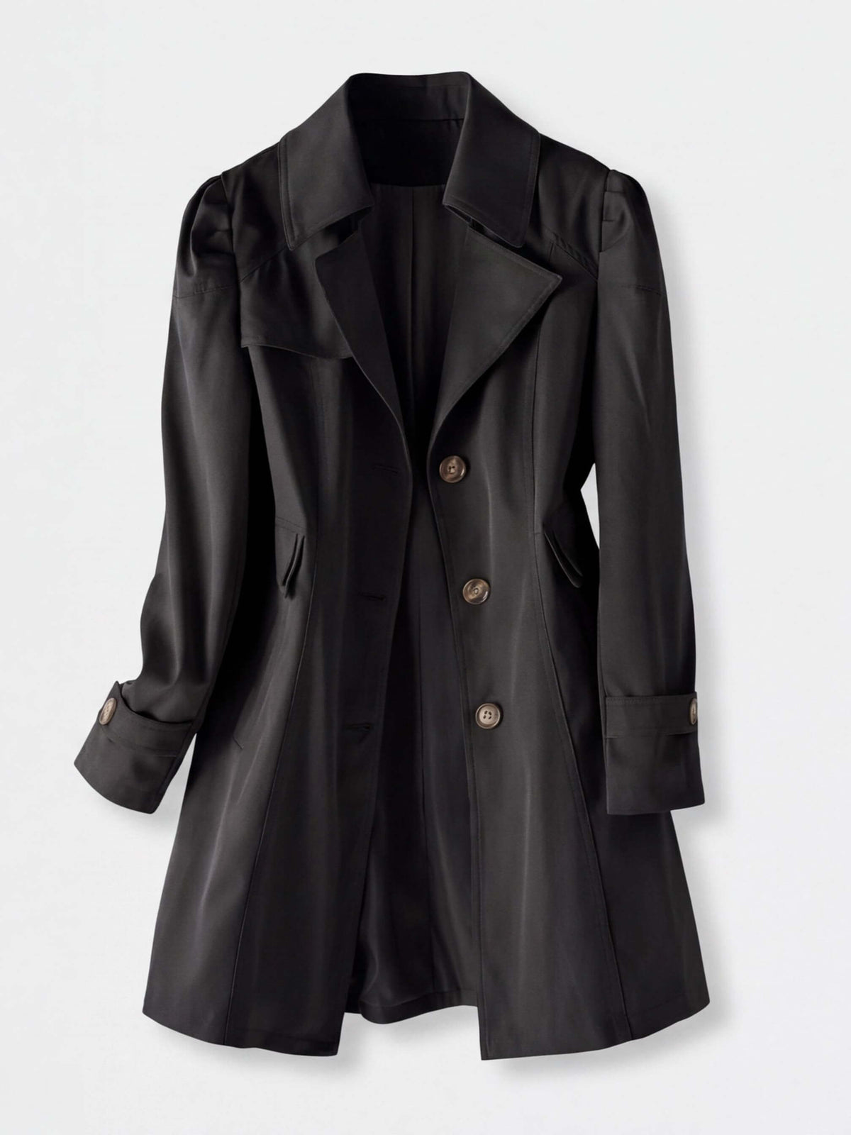 Women’s Double-Breasted Trench Coat with Wide Lapels