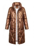 Women’s Long Quilted Puffer Coat with High Collar