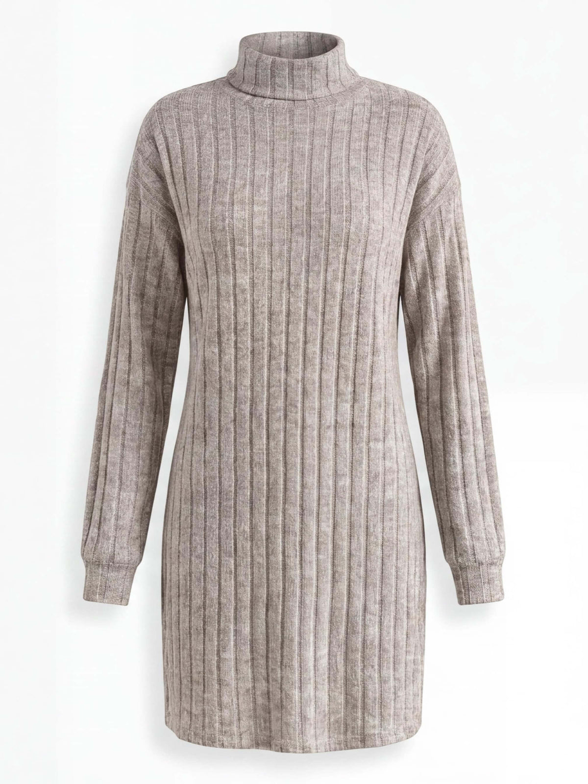 Women’s Ribbed Knit Turtleneck Mini Dress