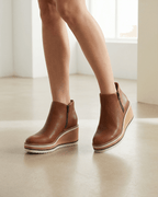 Women’s Platform Ankle Boots- Side-Zip