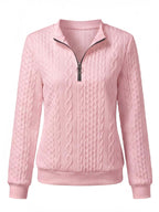 Women’s Textured Cable-Knit Half-Zip Sweatshirt