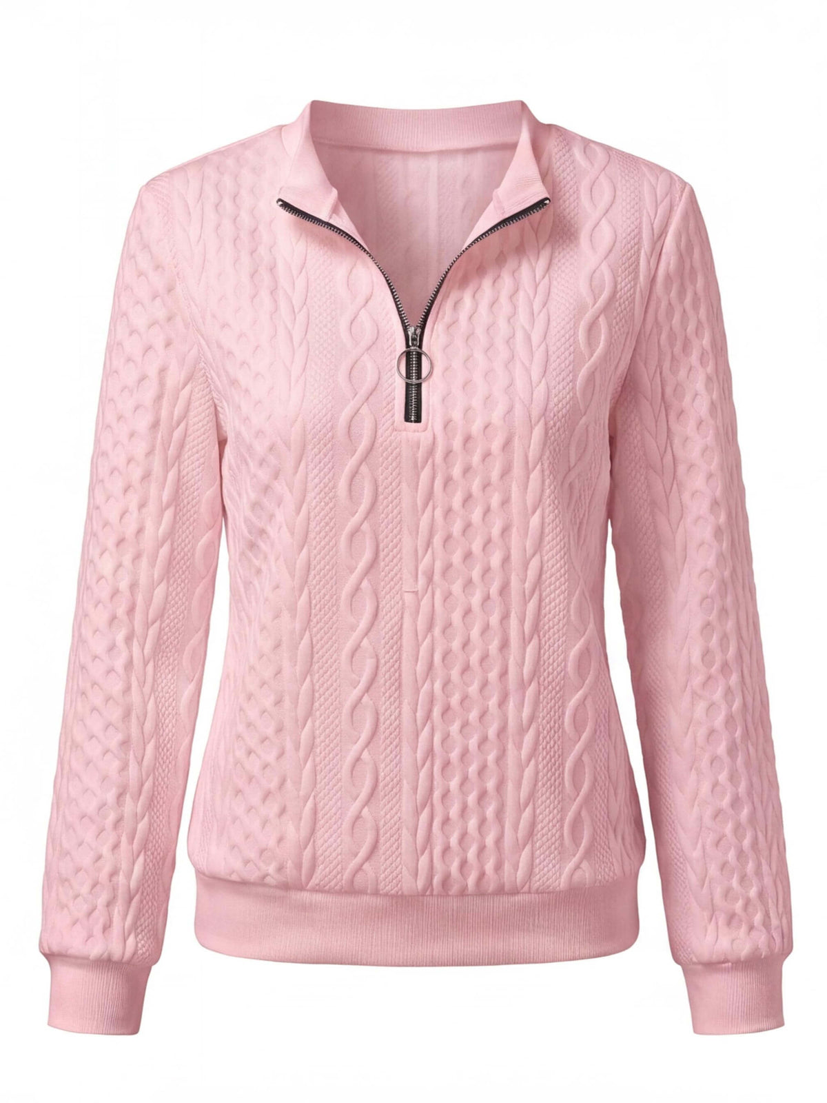 Women’s Textured Cable-Knit Half-Zip Sweatshirt