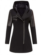 Women’s Textured Hooded Zip-Up Coat