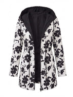 Women’s Hooded Utility Jacket with Animal-Print Trim