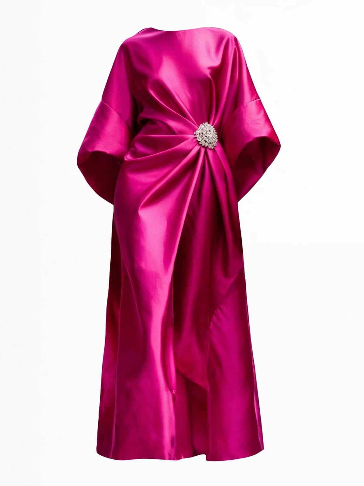 Women’s Draped Embellished Midi Evening Dress