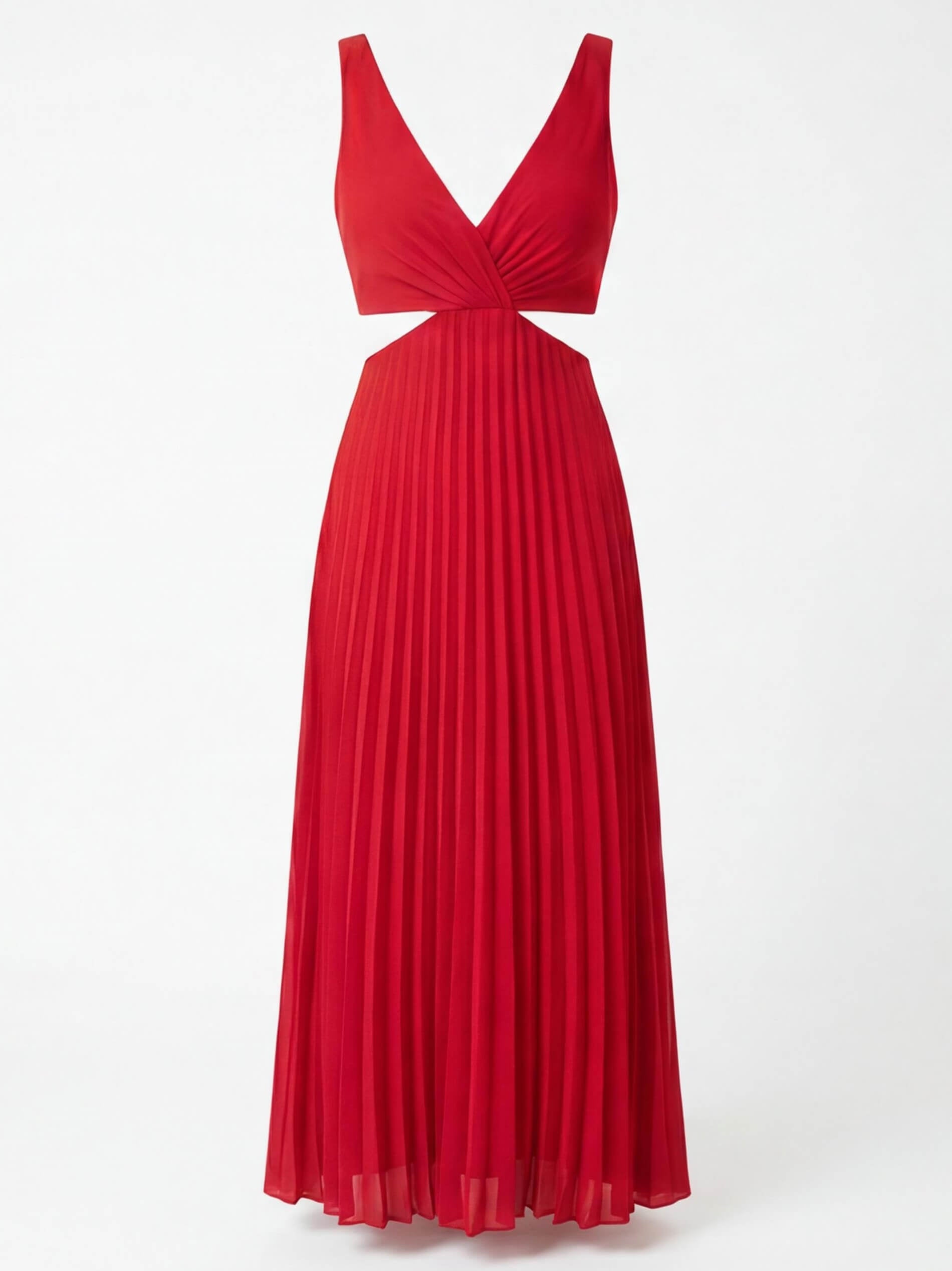 Women’s Dress – Pleated Backless Midi Dress