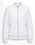 Women’s Quilted Bomber Jacket with Zip Front