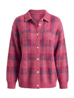 Women’s Checked Button-Up Knit Cardigan