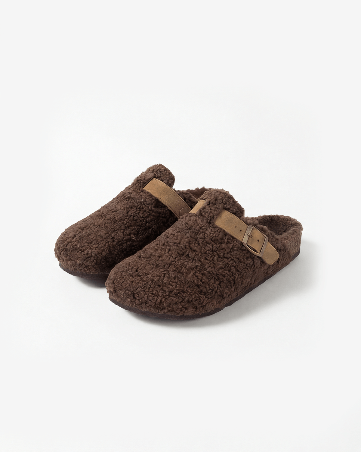 Women’s Cozy Buckle Teddy Texture Clogs