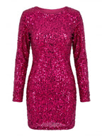 Women’s Long Sleeve Sequin Mini Party Dress