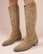 Ryder Embroidered Knee-High Boots