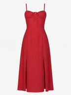 Elegant Floral Corset Midi Dress – Feminine & Flattering