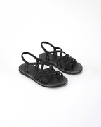 Women’s Flat Sandals- Braided Lace-Up