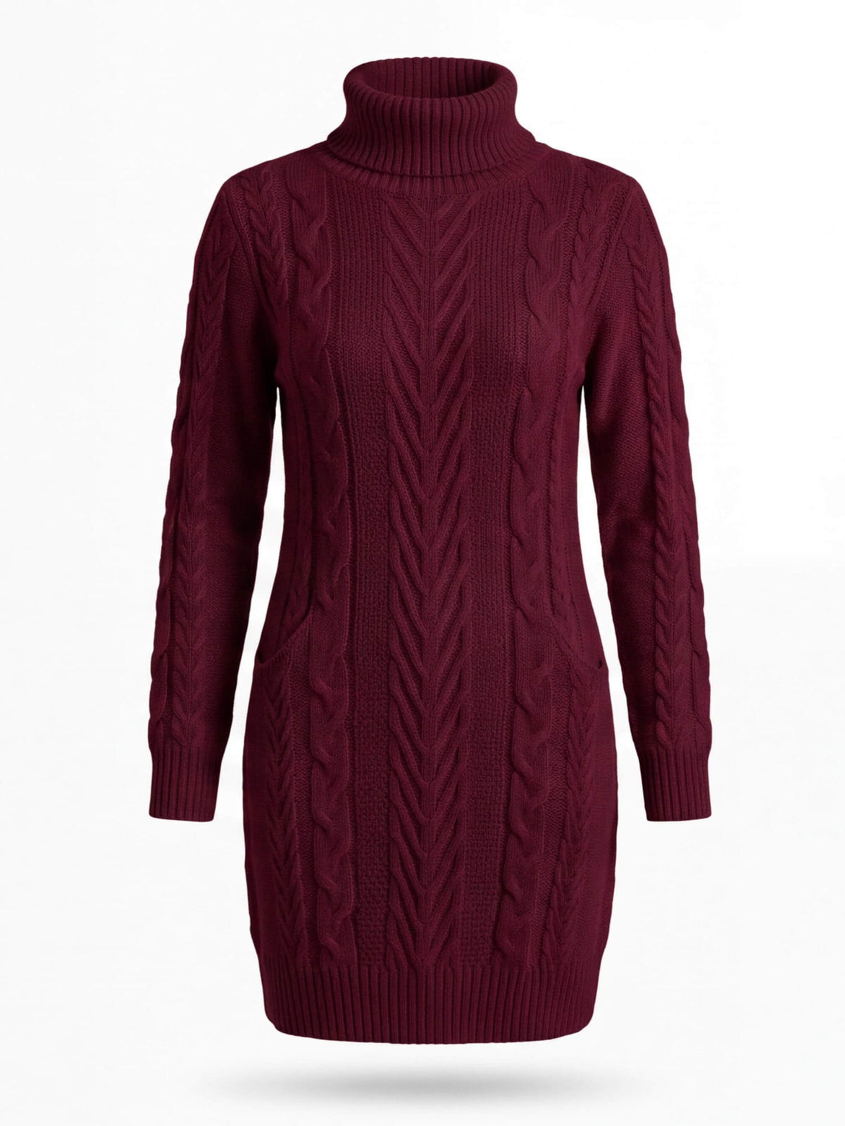 Women’s Cable Knit Turtleneck Mini Dress