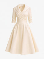 Women’s Wrap Midi Dress with Flared Skirt