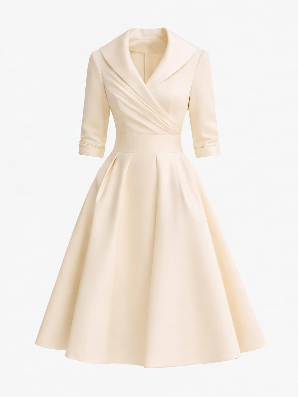Women’s Wrap Midi Dress with Flared Skirt