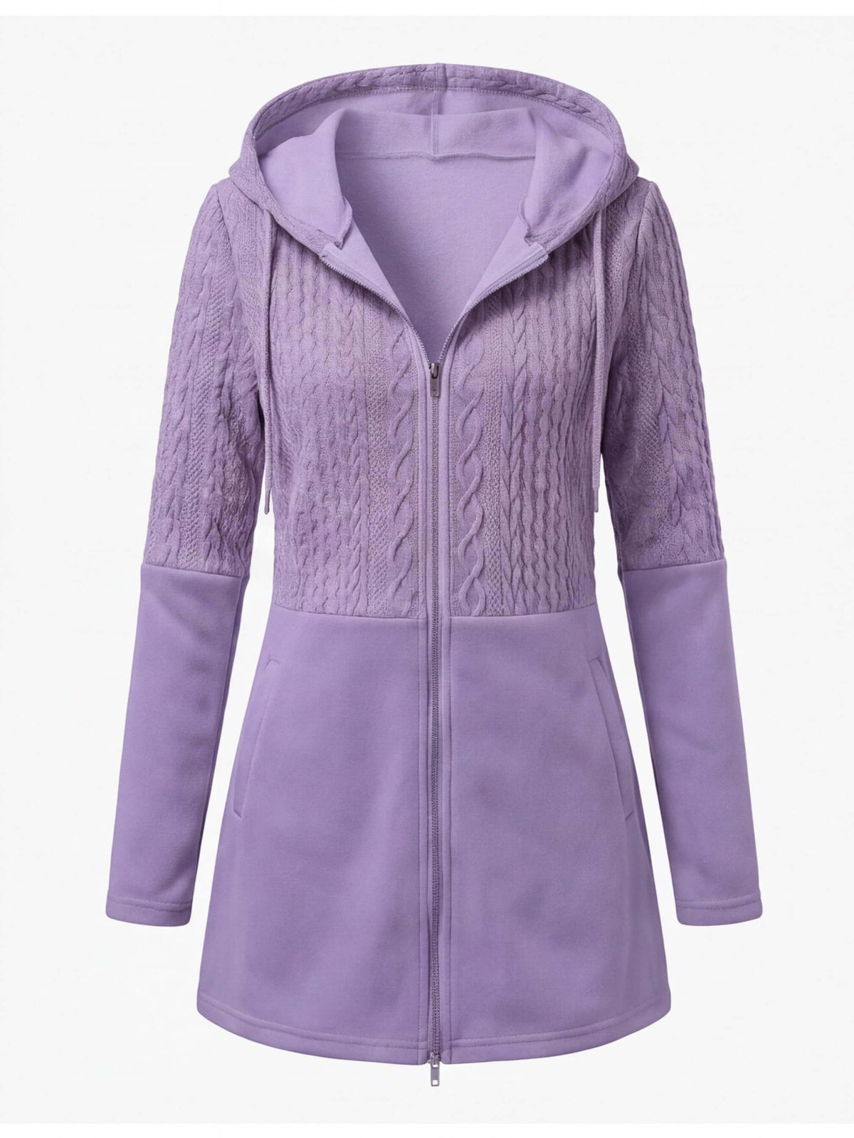 Women’s Textured Hooded Zip-Up Jacket