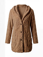 Women’s Textured Faux Fur Button Jacket