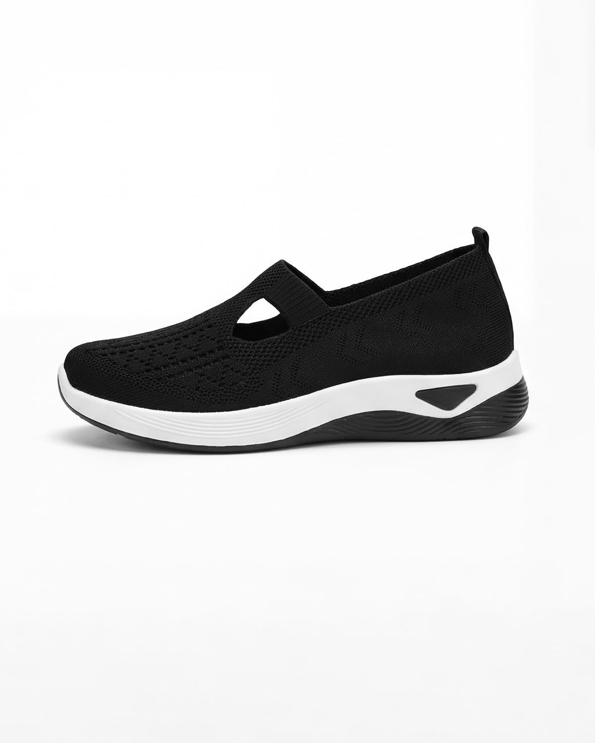 Women’s Casual Knit Slip-On Sneakers – Cutout Design