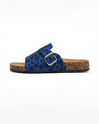 Women’s Buckle Slide Sandals- Leopard Print