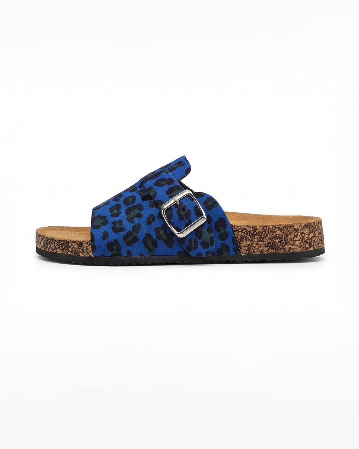 Women’s Buckle Slide Sandals- Leopard Print