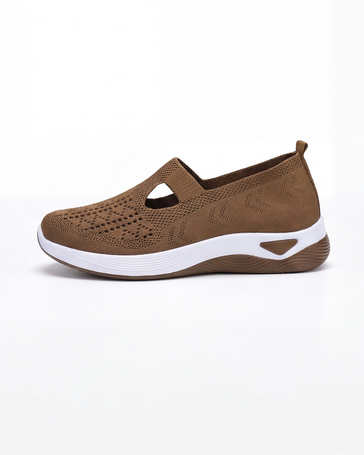 Women’s Casual Knit Slip-On Sneakers – Cutout Design