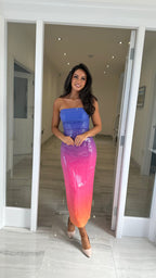 Sienna Sequin Strapless Dress – Rainbow