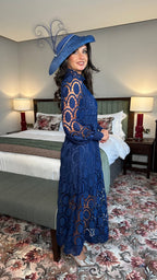 Lucia Long Sleeve Lace Dress – Navy