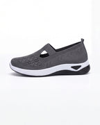 Women’s Casual Knit Slip-On Sneakers – Cutout Design