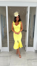 Amara Fishtail Bandage Dress – Yellow