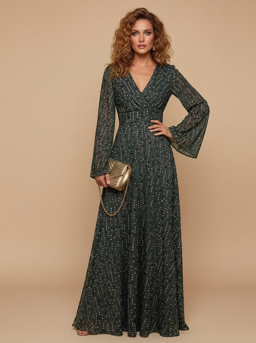 Women’s Bohemian Shimmer Maxi Dress