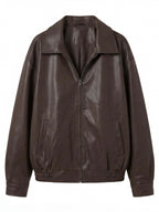 Women’s Oversized Leather Jacket – Loose PU Bomber Jacket in Streetstyle Look