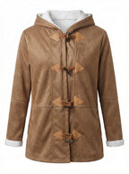 Women’s Winter Coat – Lined Vintage Duffle Coat with Hood