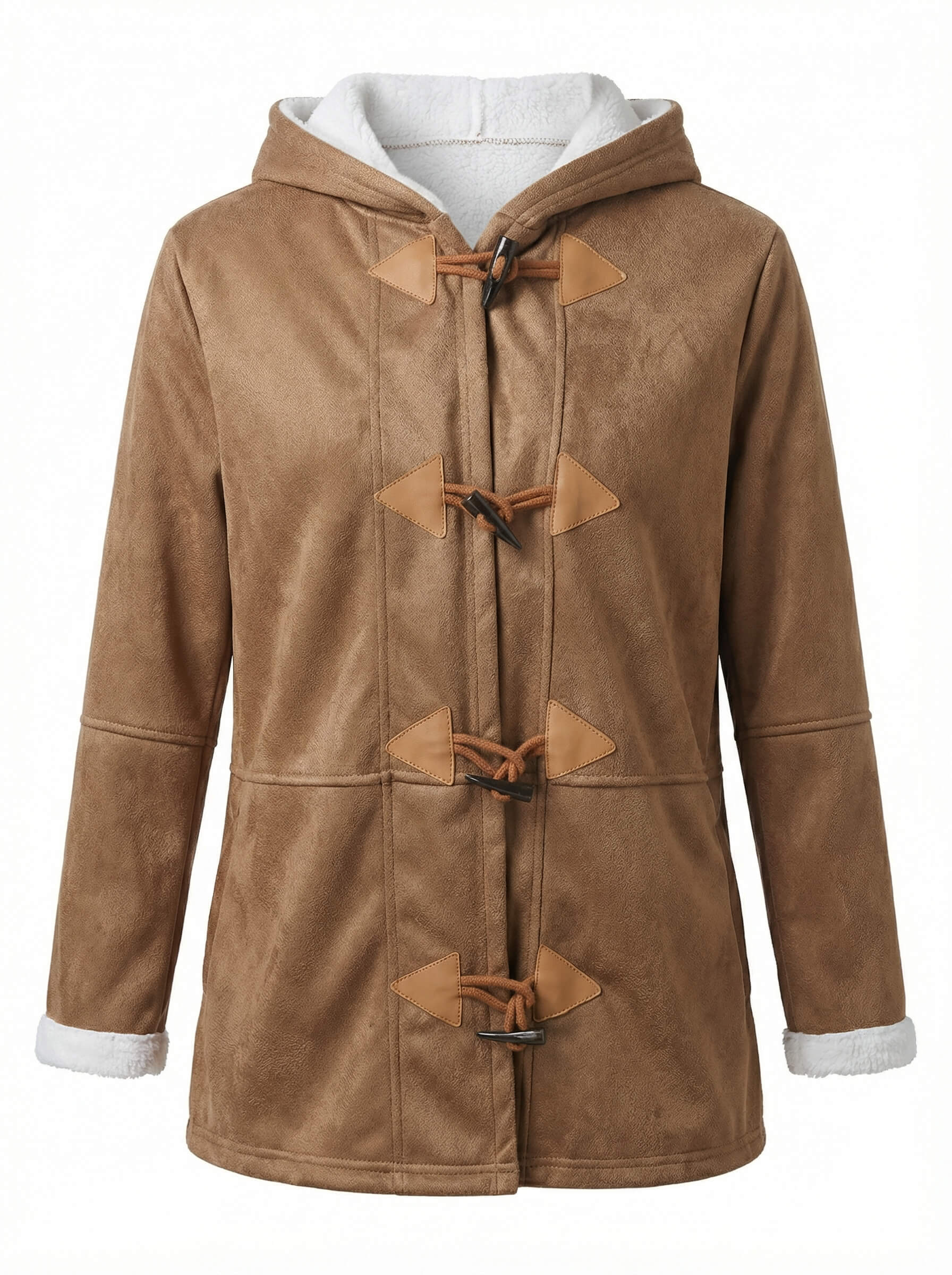 Women’s Winter Coat – Lined Vintage Duffle Coat with Hood