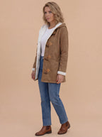 Women’s Winter Coat – Lined Vintage Duffle Coat with Hood