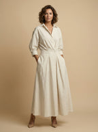 Women’s Tailored Shirt Dress – Flowing Silhouette & Timeless Elegance